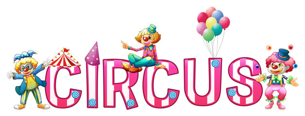 Fototapeta na wymiar Font design for word circus