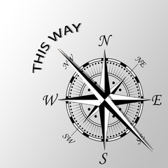 Illustration of this way written aside compass
