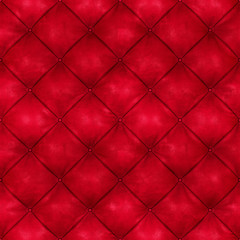 Red leather background with buttons. 3D rendering