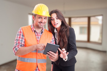 Male engineer and female realtor