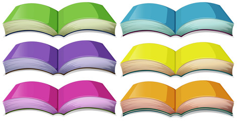 Set of books in different colors