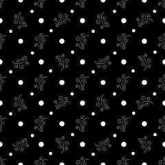 Twig and circle seamless pattern