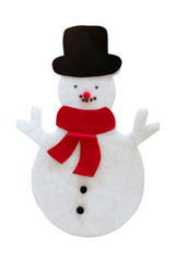 Christmas snowman isolated on a white background