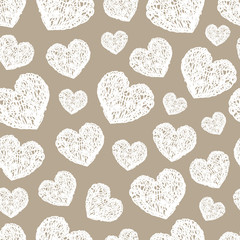 Romantic pattern with hearts drawn doodles. Celebratory Event, V
