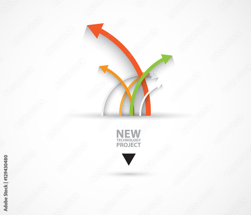 Aufkleber flow of arrows. imagination of business or technology process. vector futuristic background with gre