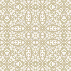 Oriental classic pattern. Seamless abstract background with repeating elements. Golden and white pattern