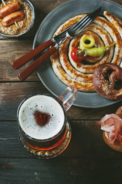 Variety of meat snacks in pretzels