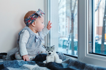 Hand girl in the window