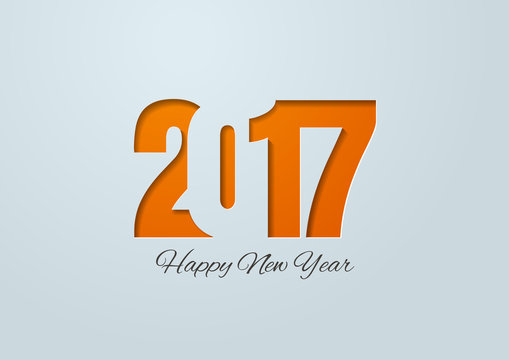 Happy New Year 2017 Cut Paper Background