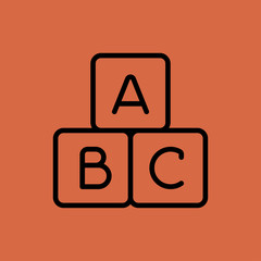 abc icon. flat design