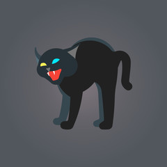 black cat icon. flat design