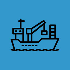 cargo-ship icon. flat design