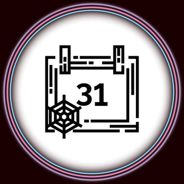 recommend clip art: halloween in calendar icon. flat design