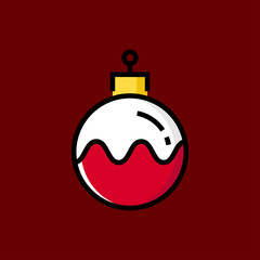 christmas tree toy icon. flat design