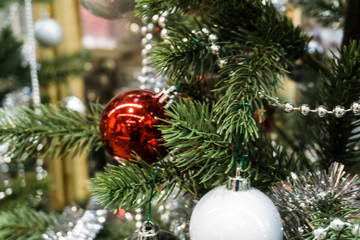 Christmas tree with ball ornament decoration