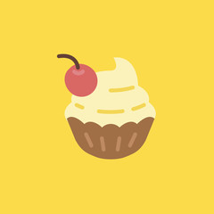 cupcake icon. flat design