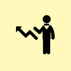 successful businessman icon. flat design