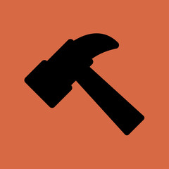 hammer icon, flat design