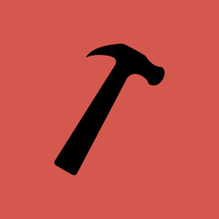 hammer icon, flat design