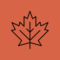 maple leaf icon. flat design