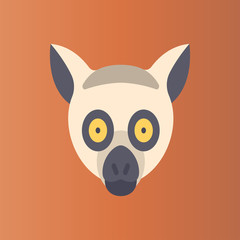 lemur head icon. flat design