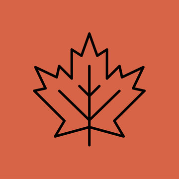 Maple Leaf Icon. Flat Design