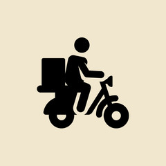 moto courier icon. flat design