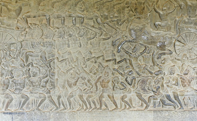 Ancient bas-relief stone carving