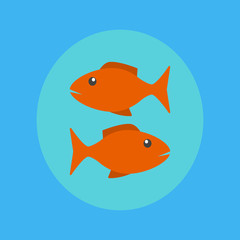 Naklejka premium pisces icon. flat design