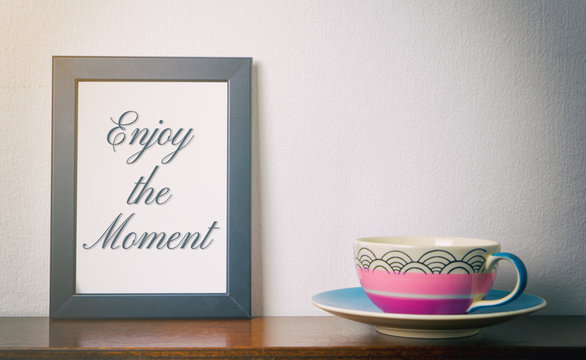 Fototapeta Enjoy the moment relaxing concept with a cup of tea