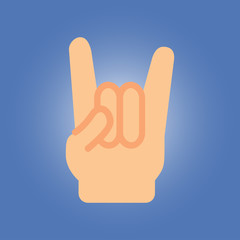 rock-and-roll hand sign icon. flat design