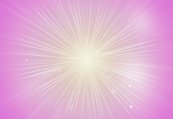 Abstract sparkles rays light explosion pink background/texture.