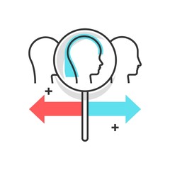 Color box icon, customer discovery concept illustration