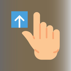 tap up and hand icon. flat design