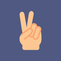 victory hand sign icon. flat design