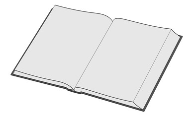 2d cartoon illustration of book