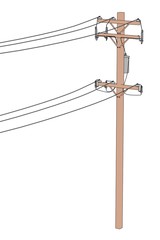 2d cartoon illustration of electric lines