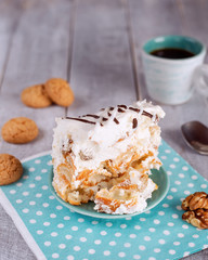 Homemade Cake on the blue napkin