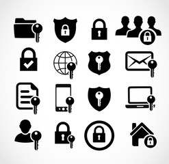 Scurity icon set vector