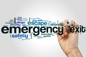 Emergency exit word cloud