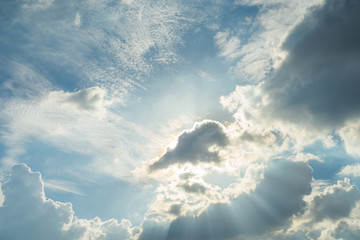 Naklejka na ściany i meble beautyful sky and cloud with light ray
