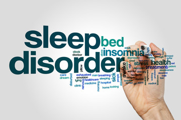 Sleep disorder word cloud concept - obrazy, fototapety, plakaty