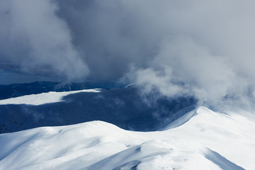 Fototapeta na wymiar Mountain landscape in winter