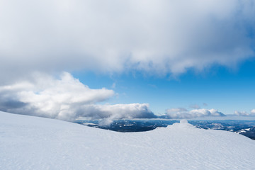 Fototapeta na wymiar Winter landscape with mountain range