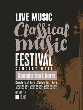poster for a concert of classical music with violin