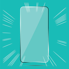 Glass for a mobile phone on a light background vector design element brochure card banner poster logo