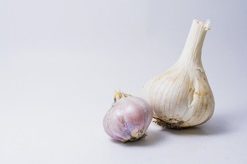 Health useful garlic. Fragrant spices for food.