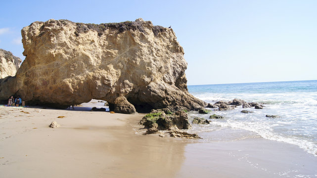MALIBU, UNITED STATES - OCTOBER 9, 2014: Beautiful and romantic El Matador State Beach in Southern California