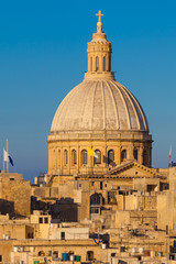 The Dome of the Carmelite Church in Valletta, Malta