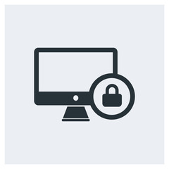 Fototapeta premium pc lock icon, computer lock icon